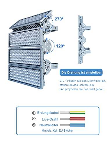 LED Außenstrahler Rugging 400W mit einstellbarem Beleuchtungswinkel