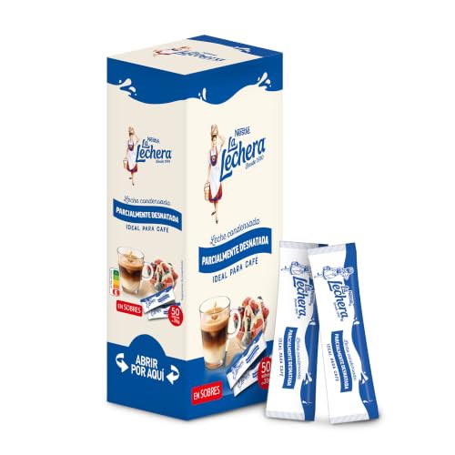 La Lechera Leche Condensada Semidesnatada - 50 sobres de 20 gramos