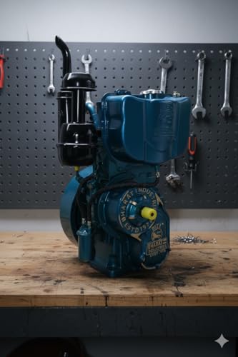 Image of SUPER BHARAT 6.5 HP Single Cylinder High Speed Water Cooled Diesel Engine 6.5 HP 4.8 kW 1500 RPM 1 Cylinder Bore X Stroke (mm) 85X110 Cubic Cap. (cc /cyl.) 624 fuel consumption at full load 246(g /Kwh)