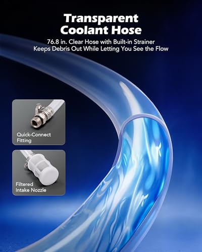 Image of Orion Motor Tech Coolant Vacuum Refill Kit, Cooling System Vacuum Fill Tool with Leak Detector 5 Round Adapters 1 Conical Adapter, Radiator Coolant Fill Kit with Dual-Movement Gauge for Vacuum Leak