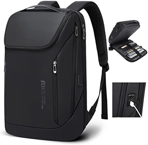 Red Lemon BANGE Captain Business Smart Backpack Water-Resistant fit 15.6 Inch Laptop Backpack with USB Charging Port,Travel Durable Backpack for Men and Women (Black)