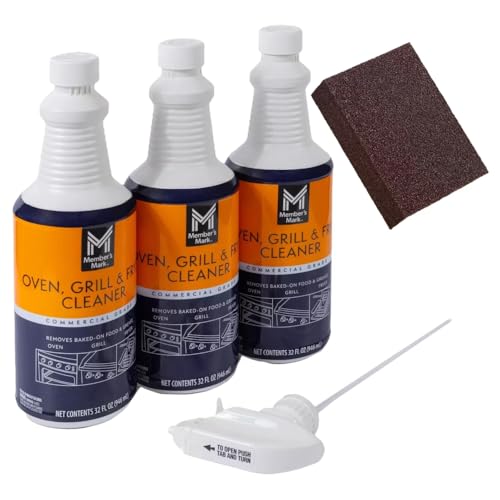 REYBLUE 2024 New Model: Commercial Oven, Grill and Fryer Cleaner 32 oz, 3 pk Comes With 1 Magic Brick Sponge