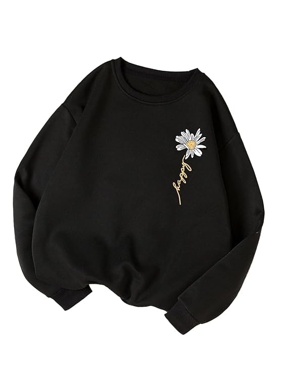 Women Full Sleeve Round Neck Pinted Sweatshirt (in, Alpha, L, Regular, Black)-image-36