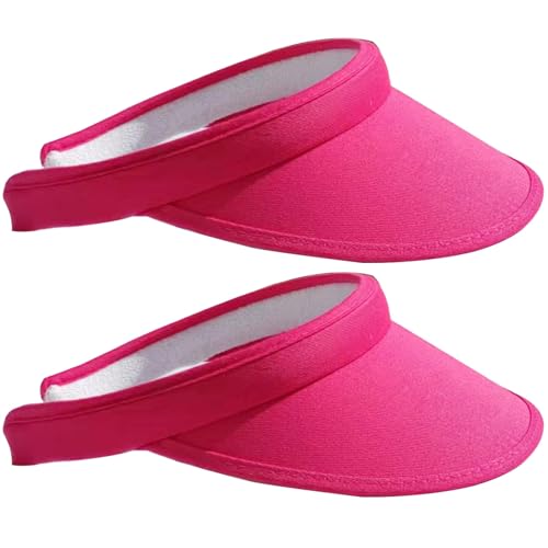 Image of 2 Pack Sun Visor Hats Women Men Clip On Wide Brim Visors Hat Outdoor Sports Golf Beach Travel Tennis Caps