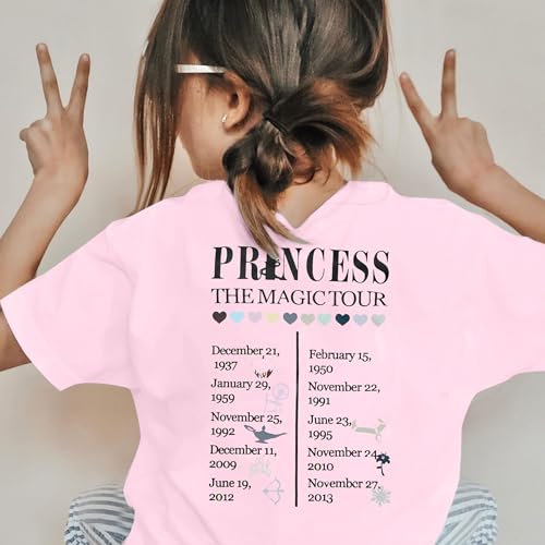 Image of Princess Shirts Toddler Girl Magic Kingdom Kid Shirt Girls Trip Tee Holiday Magical Castle Vacation Short Sleeve Tops