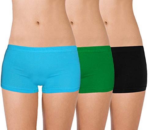 Image of Selfcare Women Soft Cotton Sinker Mid Waist Boyshorts Panties with Concealed Elastic Panel Pack of 3