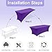 ABCCANOPY 6 FT Purple Spandex Table Cover Stretch Fitted Wrinkle Resistant Tablecloth Reuse for Rectangular Folding Table Patry Event Wedding Banquet Protector