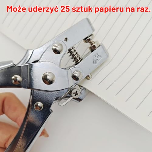 JZK Szczypce do otworów i nitów oczkowych ze stali nierdzewnej, 5 mm, z 200 nitami do pasków, rzemiosła artystycznego, kart, gumy, skóry, papieru