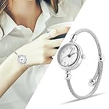 Generic Reloj de Pulsera Abierto Elegante de 4 Colores para Mujer, Correa de Aleación de Cuarzo para Mujer, Números Romanos para Fiesta de Vestir (placa blanca digital)