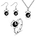 Produktbild Good dress Frauen Pop Kupfer Pflanze Set Mode Wecker Set Halskette Ohrringe Ring Set Schmuck, Silber