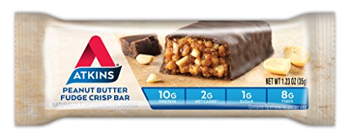 Atkins Snack Bars, Peanut Butter Fudge Crisp, 10G Protein, 2G Net Carbs, 1G Sugar, 6.17-Ounce, 5 Count (Packaging May Vary) #TOP1