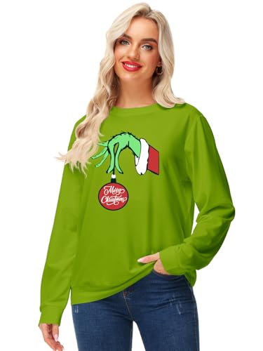 AOBUTE Moletom feminino de manga comprida para Dia de Ação de Graças com estampa casual, C | Feliz N