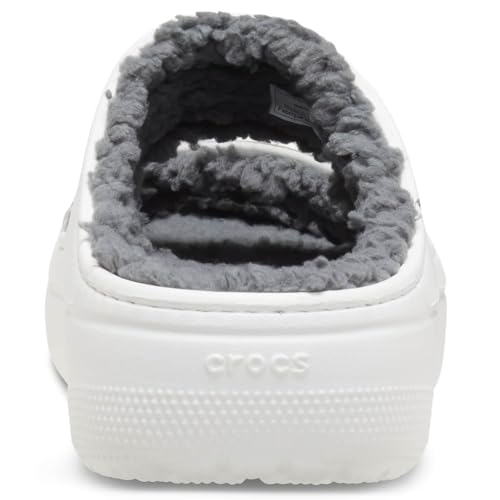 Image of Crocs Unisex-Adult Classic Cozzzy Sandals, Fuzzy Slippers and Slides, White, 11 Men /13 Women