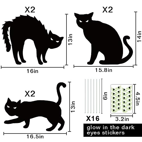 Ivenf Halloween Decorations Outdoor, 6ct Black Cat Decor Yard Signs with Stakes の商品画像 1