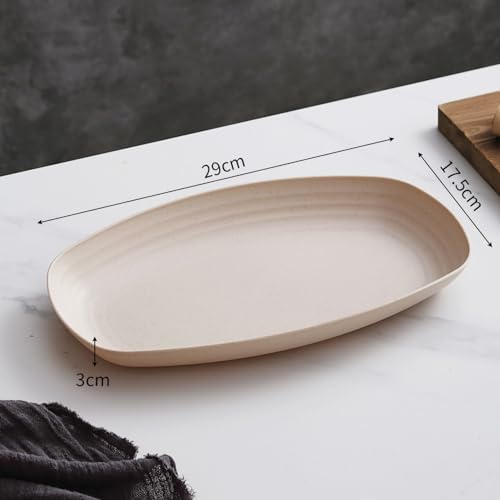 Image of Unbreakable Deep Dinner Plates, Microwavable & Dishwasher Safe for Kitchen, Wheat Straw Plates, Bpa Free Plates for Camping, Reusable Dinner Plate Set, Large Kitchen Dishes (Beige, Pack of 4)