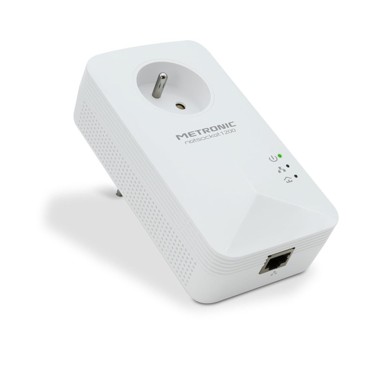 METRONIC 495486 CPL WiFi 1200 Mbps avec Prise Filtré gigogne- Compatible Toutes Box Internet (Fibre, ADSL) - Port Ethernet - Idéal TV, Streaming, Jeux, Télétravail - Blanc