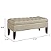 Pulaski Hinged Top Button Tufted Bed Oatmeal Beige, 41.50