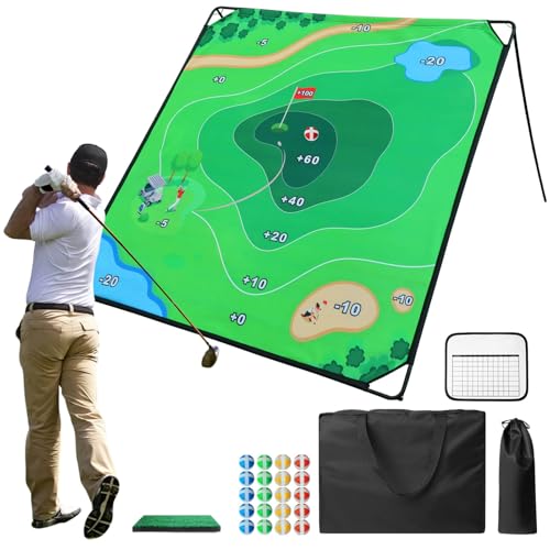 KEMLDIVS Golf Chipping Game Set, 71"x71" Portable Sticky Golf Game