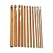ZXUY 12pcs 6" Bamboo Handle Crochet Hook Knit Craft Knitting Needle Weave Yarn 3-10mm