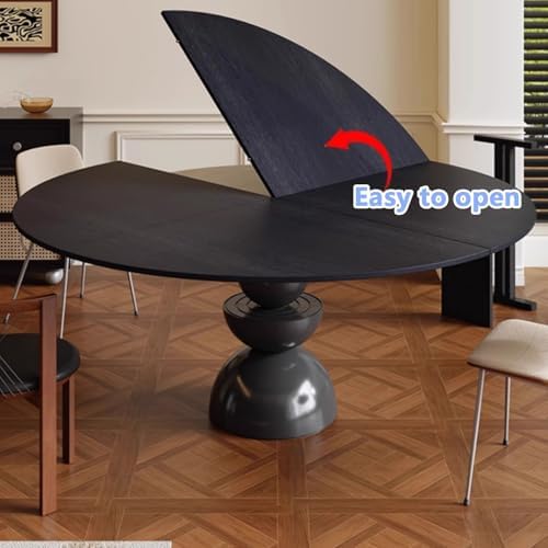 Large Round Folding Table Top - 51.2" Easy Storage Half-Fold Design for Kitchen & Patio Dining, Wooden Replacement Top for Extra Guests