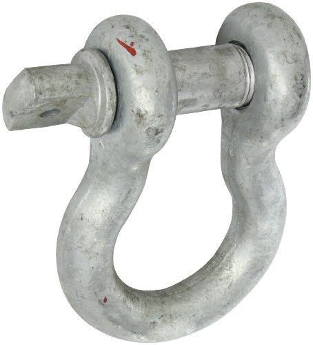 Indusco SH112IM01 1 1/2" Carbon Steel Screw Pin Anchor Shackle, 1.63" Pin Diameter, 17 Ton WLL