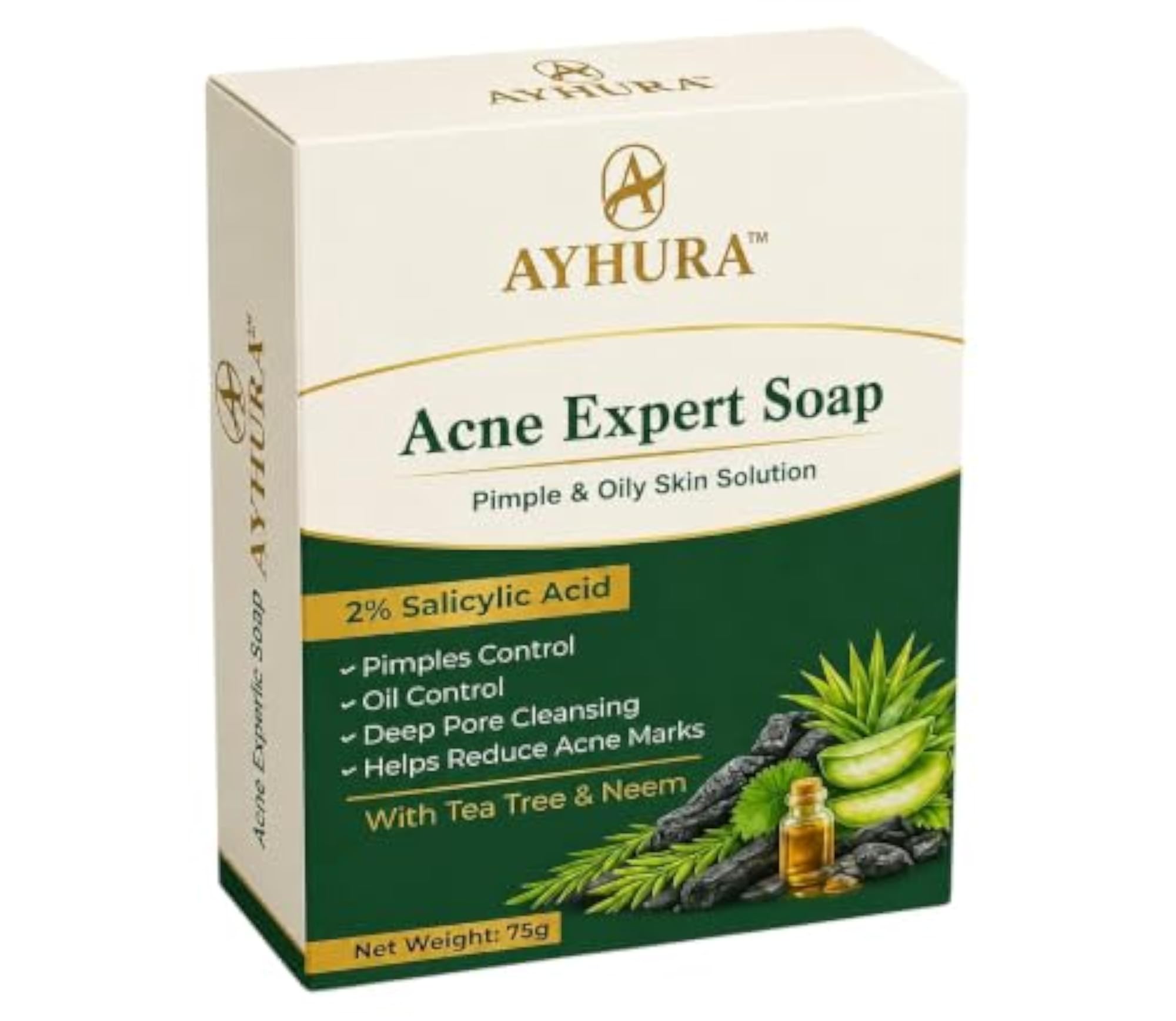 Acne Care Soap with 2% Salicylic Acid, Tea Tree & Neem