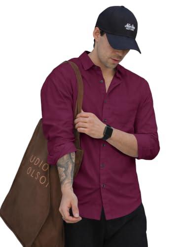 Image of Noble Monk Men's Full Sleeve Shirt | Casual Shirt for Men | Stylish Cotton Blend | Comfortable Everyday Wear | Button Down Clothing | Travel & Outdoor Apparel