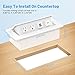 Pop Up Outlets with PD 30W USB Ports, Recessed Hidden Countertop Outlet Connectivity Box, Conference Table Power Hub Power Strip Pop Up Socket with 2 AC Outlet, USB A & USB C Ports, UL Listed