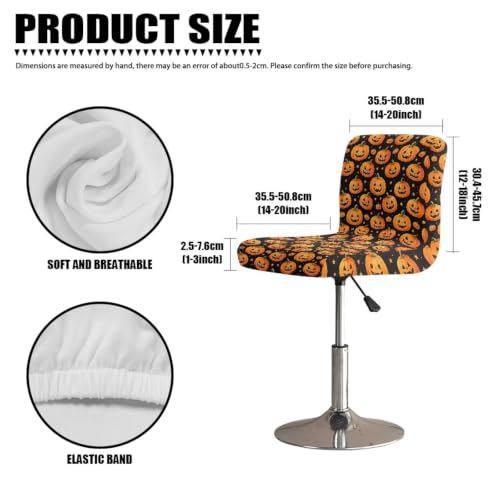Image of Pumpkin Bar Stool Seat Cover 4 Pieces Bar Stool Covers with Bar Stool Chair Cover Kitchen Stools Washable Soft Chair Seat Slipcover for Halloween
