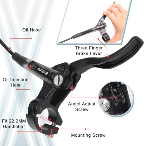 image for BUCKLOS 2 Piston Bike Hydraulic Disc Brakes with Brake Pad Aluminum Al