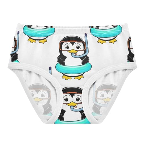Cute Penguins White Panties Little Girl Girls Underwear Toddlers Cotton Bright Kids Briefs Undies 2t