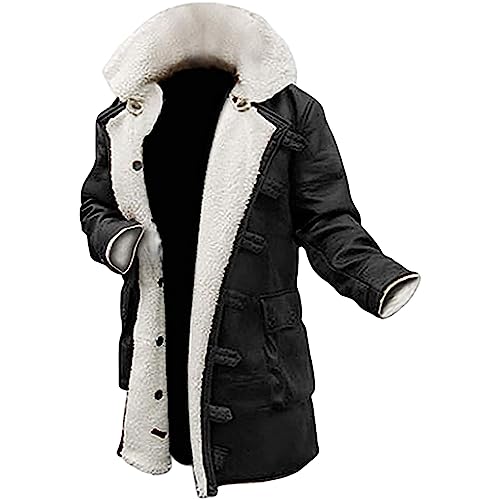 Chaqueta de cuero sintético para hombre, negra, talla XL miniatura 1