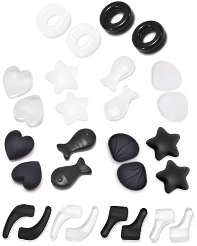 UYRVAPE 14 pares de ganchos universales de silicona antideslizantes para las orejas, soporte para puntas de las patillas, retenedor de gafas graduadas, gafas de sol, Negro/Blanco