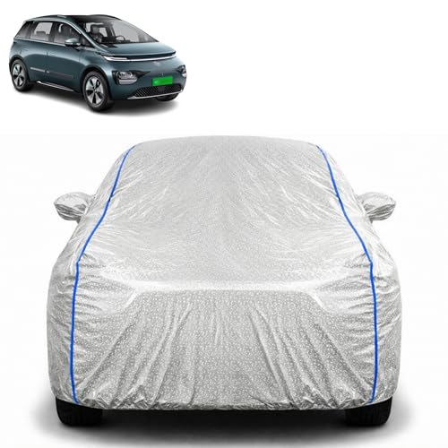 Image of Waterproof Car Cover for MG Windsor | All Weather Protection | UV Resistant & Dustproof | Soft Cotton Lining to Prevent Scratches | Triple Stitched with Mirror Pockets & Elastic Hem