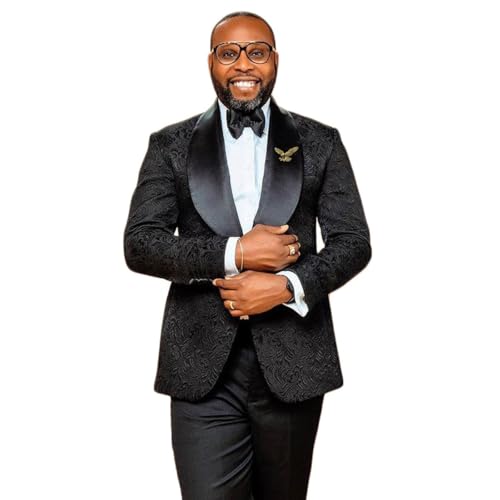 Men‘s Tuxedo Jacket Paisley Jacquard Big and Tall Plus Size Shawl Lapel Single Breasted2