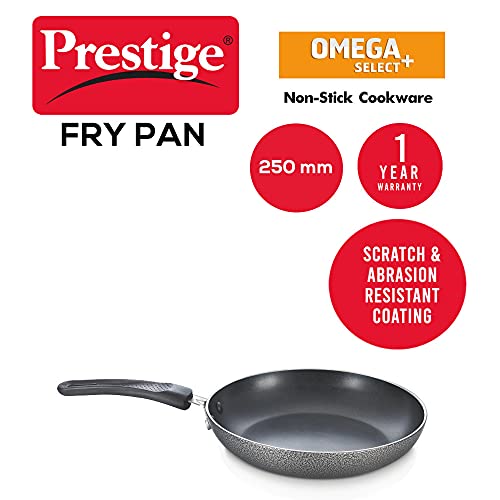 Image of Prestige Omega Select Plus Non-Stick Aluminium Fry Pan, 25cm, Black (Small Size)-(Non Induction)