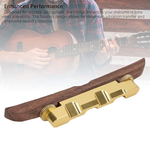 Adjustable Height Floating Guitar Bridge with Metal Rosewood Base, for Archtop Jazz Guitars