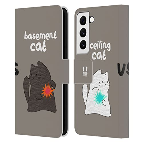 Étui portefeuille Galaxy S22 5G Head Case Designs Chat de Plafond en cuir