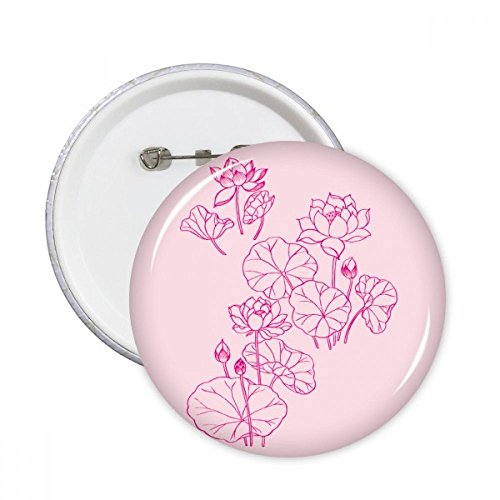 Pins badge bouton motif feuille de lotus avec attache solide pour customisation textile