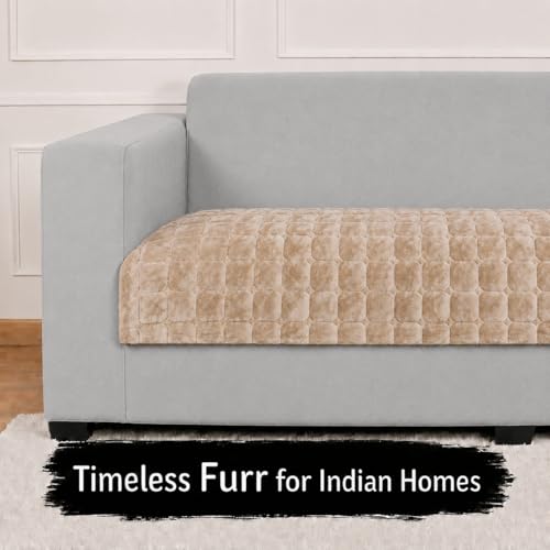 Image of STITCHNEST 'Haven Soft Series' 3 Seater Sofa Cover |Premium Velvet Fabric, Washable & Durable Furniture Cover for Modern Living Rooms