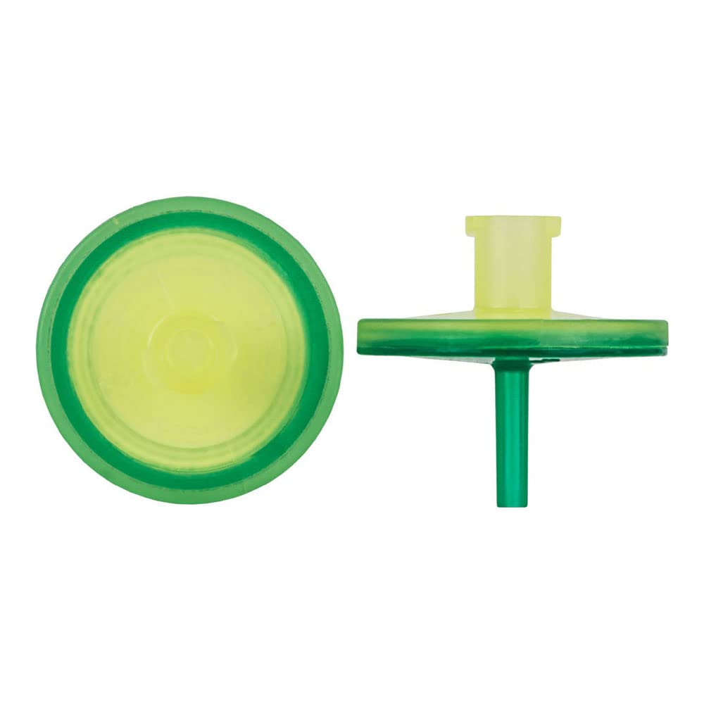 MACHEREY-NAGEL 729048 CHROMAFIL PA Syringe Filter, Top: Yellow, Bottom: Green, 0.20µm Pore Size, 15 mm Membrane Diameter (Pack of 100)