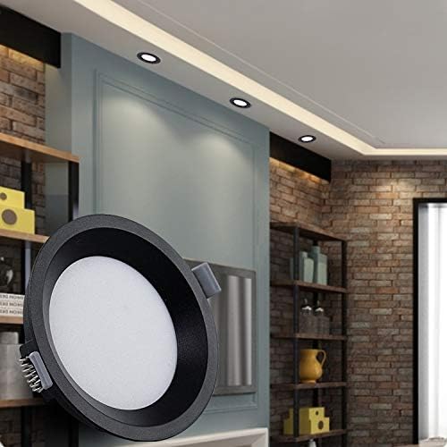 22W Ultra Thin LED Ceiling Flush Mount Recessed Light Fixture Indoor Black 6500K