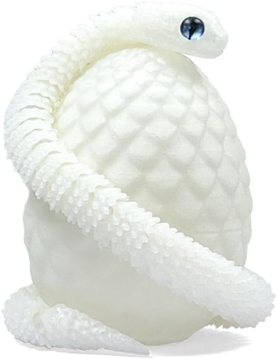 3D Printed Snake Eggs, Rotary Gear Eggs with 11.8 Inch Snake Inside, Fascinating 3D Animals Snake Toy, Perfect 3D Printed Animals for an Exciting Easter Gift, Home Office Decor-White Glows in the Dark