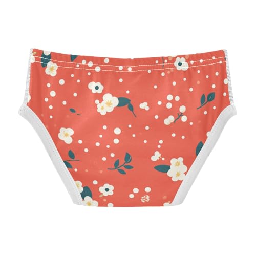 KLL White Polka Dot Flower Red Background Boys Toddler Comfort Briefs Underwear Cute Children Panties2