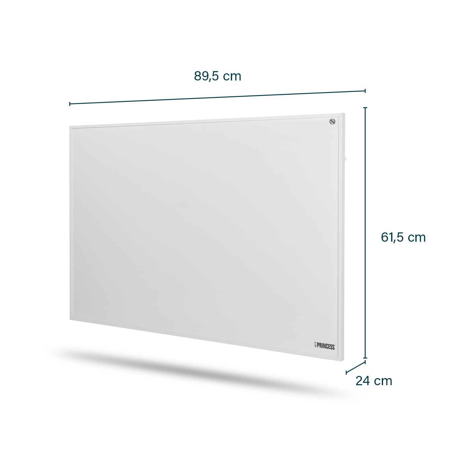 Princess 348054 Panel Calefactor por infrarrojos Smart, App gratuita, Programable con termostato integrado, Placa de cristal de carbono, 540 W