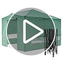 EAGLE PEAK Instant Pop-up Greenhouse, Indoor Outdoor Plant Gardening Green House, Roll-Up Zipper Doors and Side Windows, Heavy Duty Walk in 12x8 ft, Woven PE Cover, White