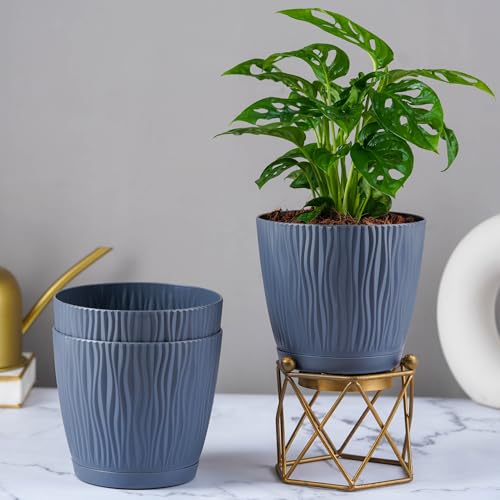 Nurturing Green® Set of 3 Self Watering Pots for Home, Decor & Ga...