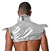 Hularka Adult Mens Shiny Metallic Gothic Shoulder Armor Holographic Buckled Cropped Shrug Tops Silver X-Large