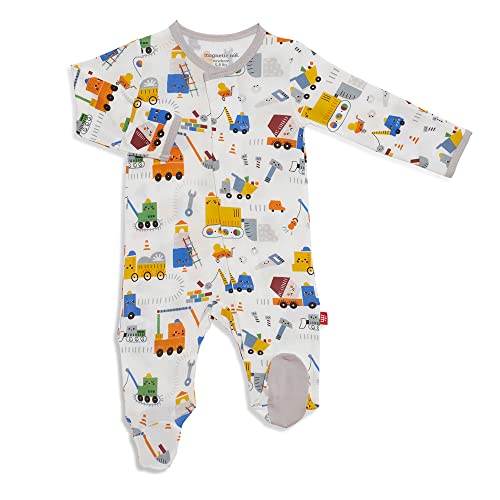 Image of Magnetic Me Footie Pajamas Soft Modal Baby Sleepwear with Quick Magnetic Fastener | Boys and Girls Sleeper Preemie-24 Months