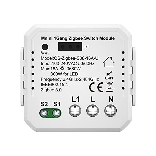 yangzy qs zigbee s08 16a u tuya zigbee zigbee bouton poussoir normal module de commutation appareil électrique domestique max 3 gang switch control module mobilephone app télécommande compatible alexa